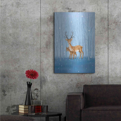 Luxe Metal Art 'Reindeers' by Makiko, Metal Wall Art,24x36