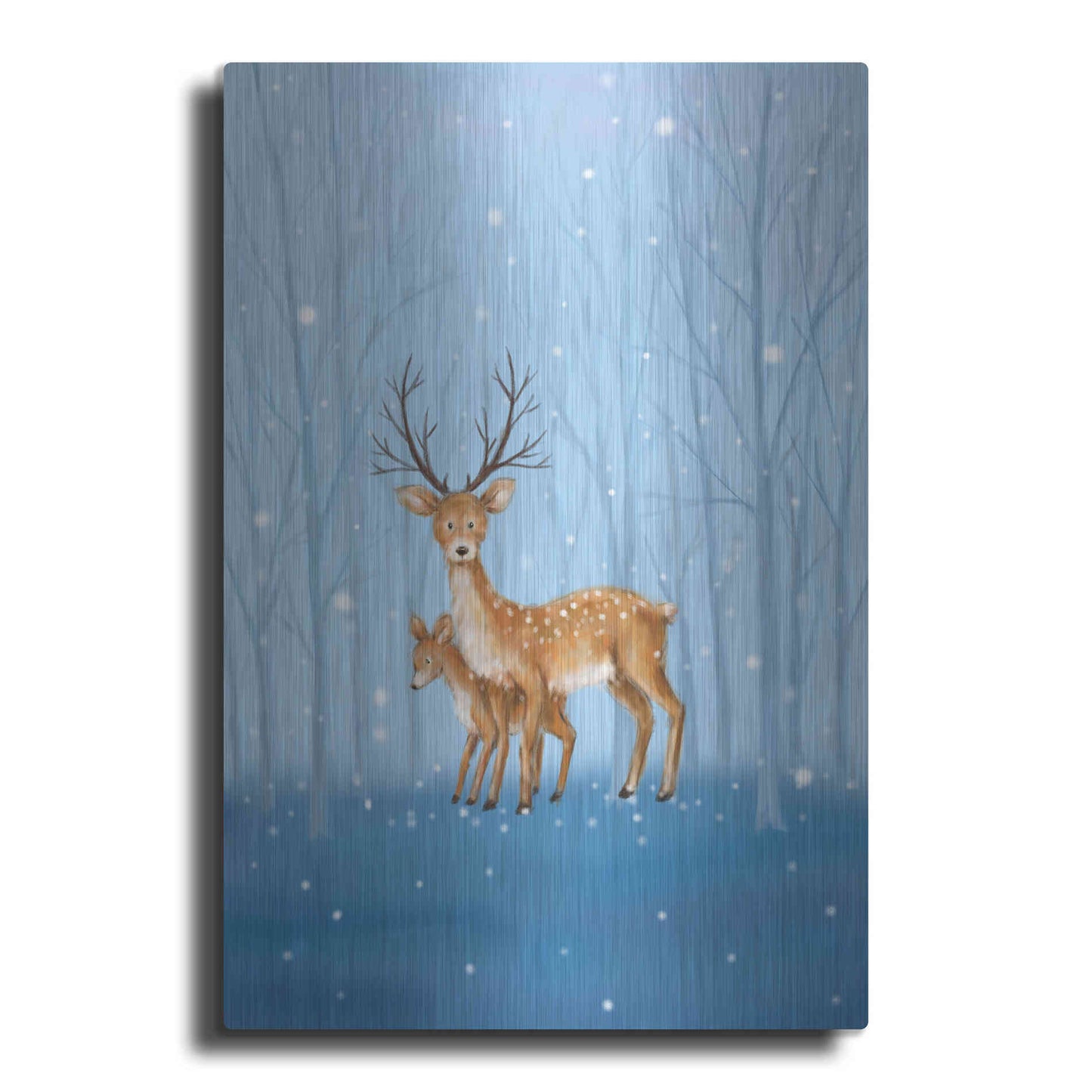 Luxe Metal Art 'Reindeers' by Makiko, Metal Wall Art