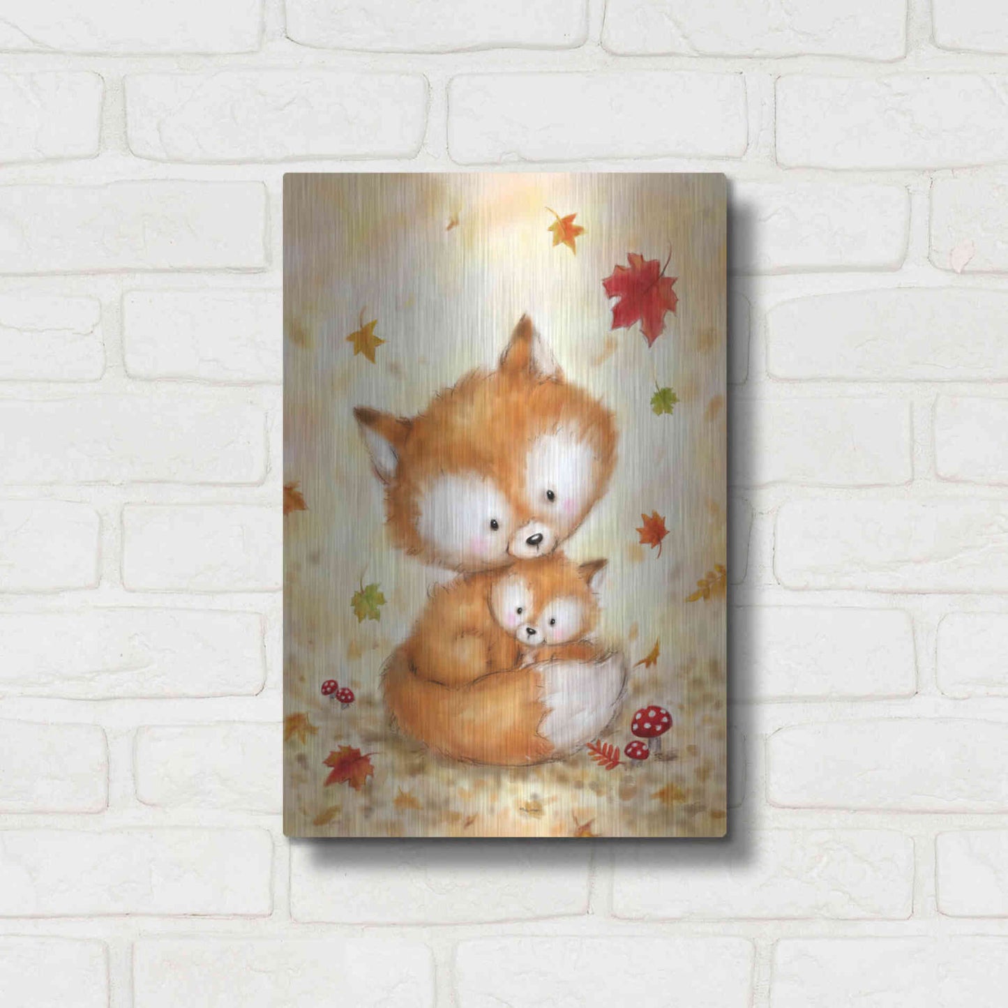Luxe Metal Art 'Fox 2' by Makiko, Metal Wall Art,12x16