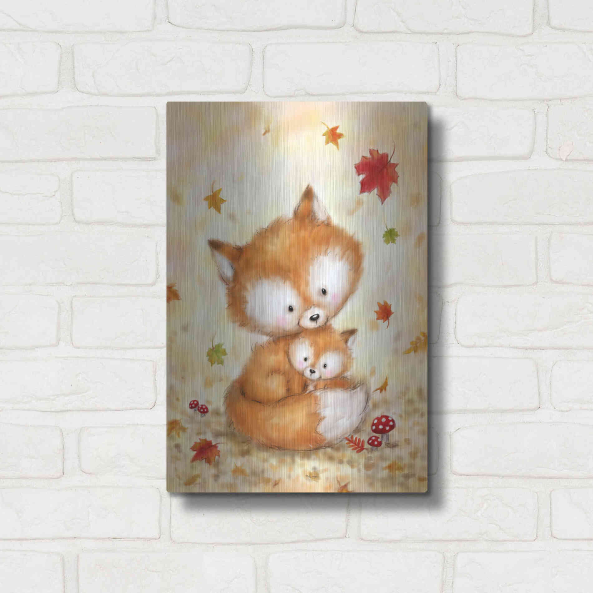 Luxe Metal Art 'Fox 2' by Makiko, Metal Wall Art,12x16