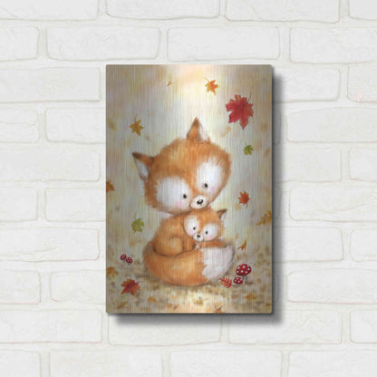 Luxe Metal Art 'Fox 2' by Makiko, Metal Wall Art,12x16