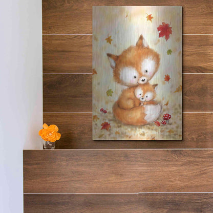 Luxe Metal Art 'Fox 2' by Makiko, Metal Wall Art,12x16