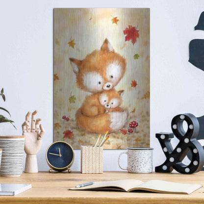 Luxe Metal Art 'Fox 2' by Makiko, Metal Wall Art,12x16