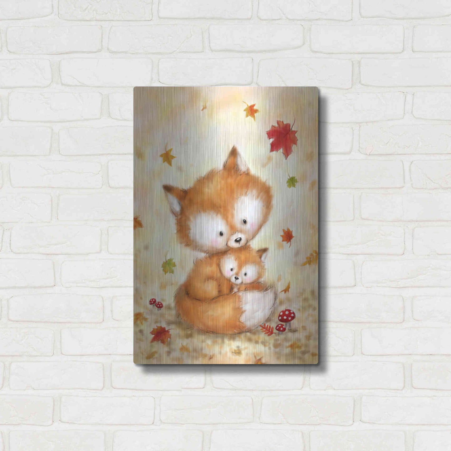 Luxe Metal Art 'Fox 2' by Makiko, Metal Wall Art,16x24