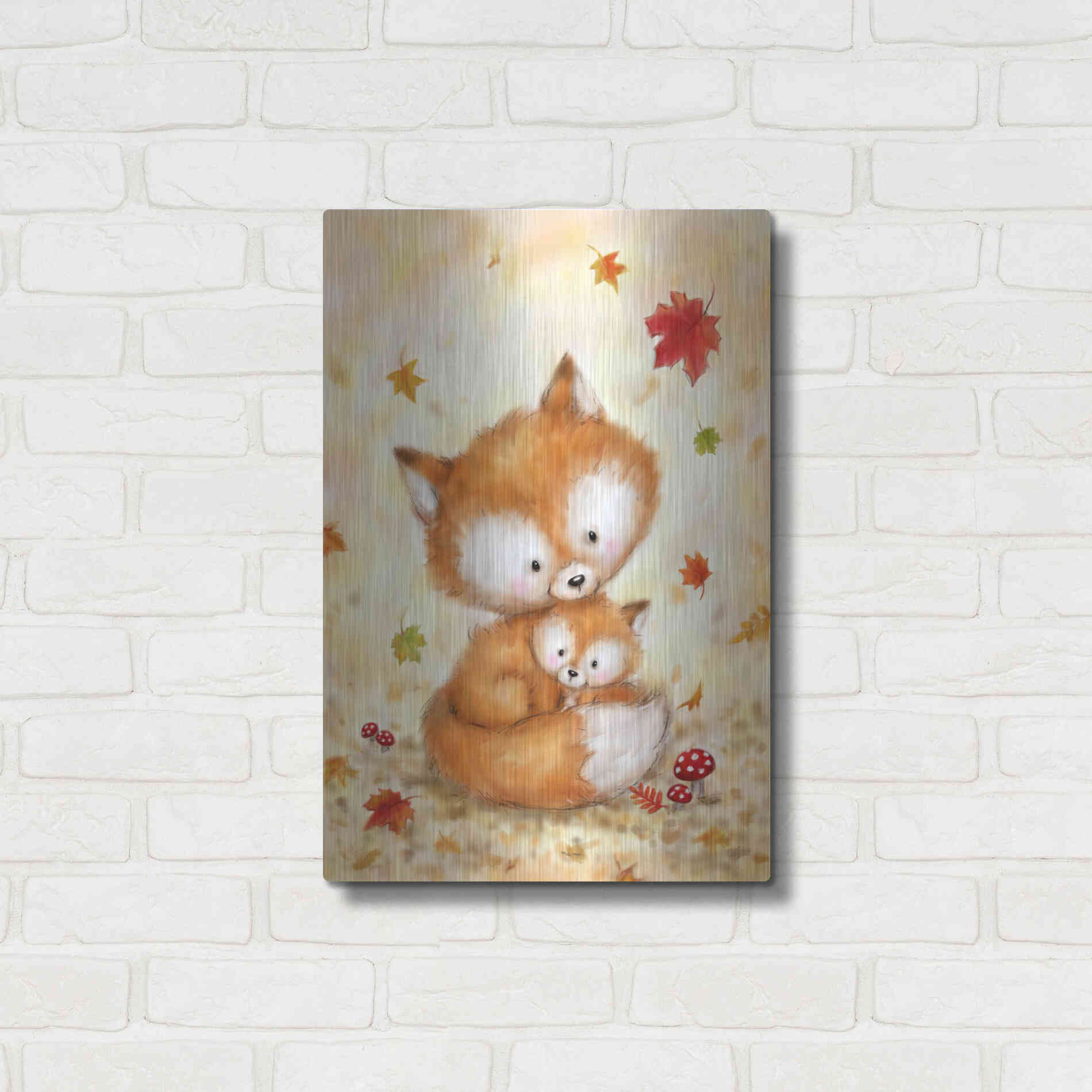 Luxe Metal Art 'Fox 2' by Makiko, Metal Wall Art,16x24