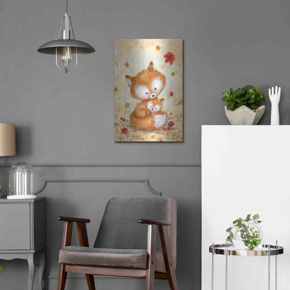 Luxe Metal Art 'Fox 2' by Makiko, Metal Wall Art,16x24
