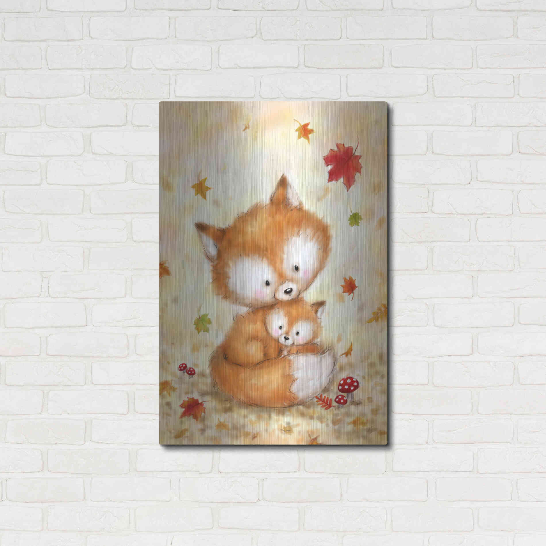 Luxe Metal Art 'Fox 2' by Makiko, Metal Wall Art,24x36