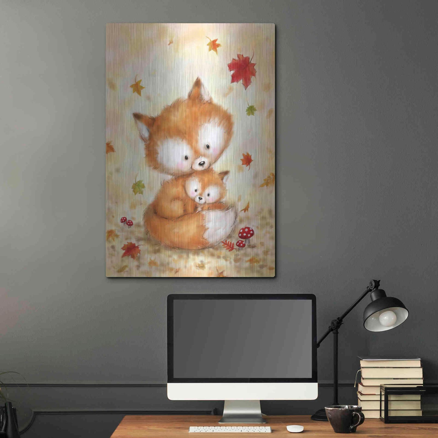 Luxe Metal Art 'Fox 2' by Makiko, Metal Wall Art,24x36