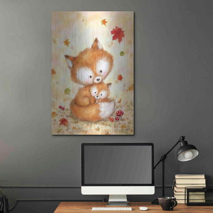 Luxe Metal Art 'Fox 2' by Makiko, Metal Wall Art,24x36