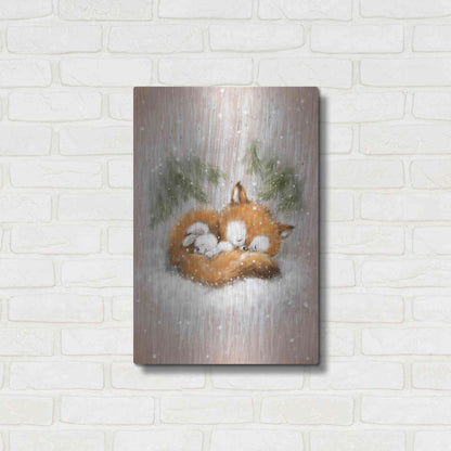 Luxe Metal Art 'Fox and Rabbit 2' by Makiko, Metal Wall Art,16x24