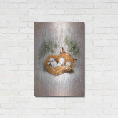Luxe Metal Art 'Fox and Rabbit 2' by Makiko, Metal Wall Art,24x36