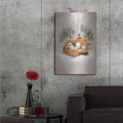 Luxe Metal Art 'Fox and Rabbit 2' by Makiko, Metal Wall Art,24x36