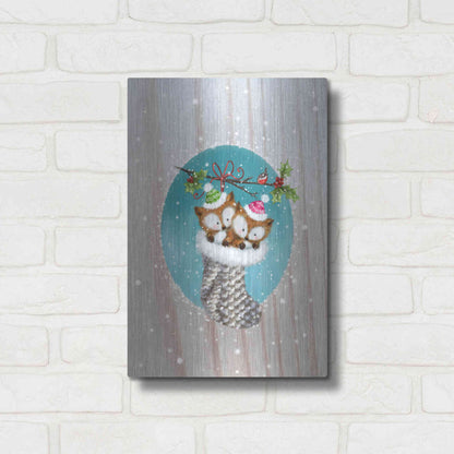 Luxe Metal Art 'Two Fox 2' by Makiko, Metal Wall Art,12x16