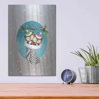 Luxe Metal Art 'Two Fox 2' by Makiko, Metal Wall Art,12x16