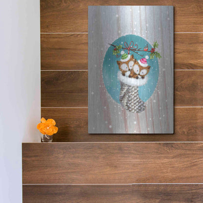 Luxe Metal Art 'Two Fox 2' by Makiko, Metal Wall Art,12x16