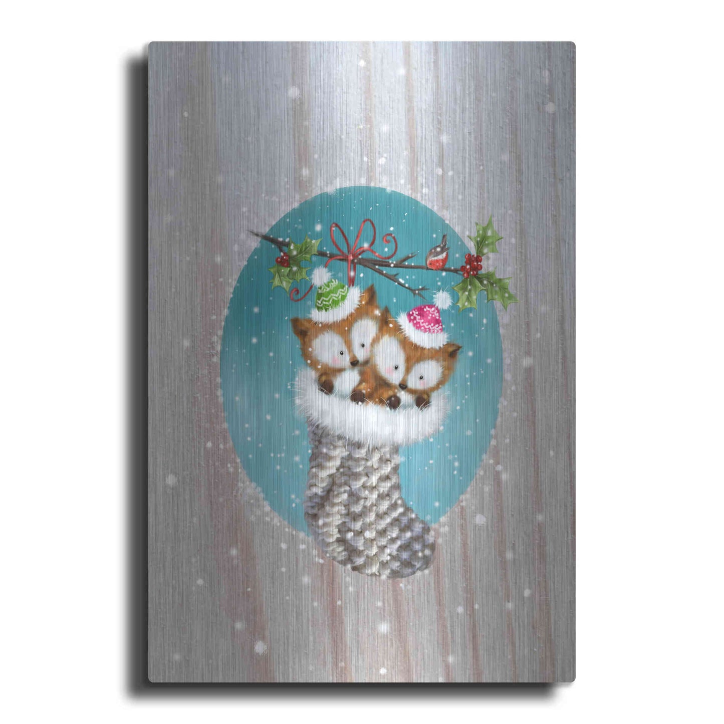 Luxe Metal Art 'Two Fox 2' by Makiko, Metal Wall Art