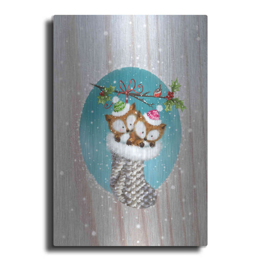 Luxe Metal Art 'Two Fox 2' by Makiko, Metal Wall Art