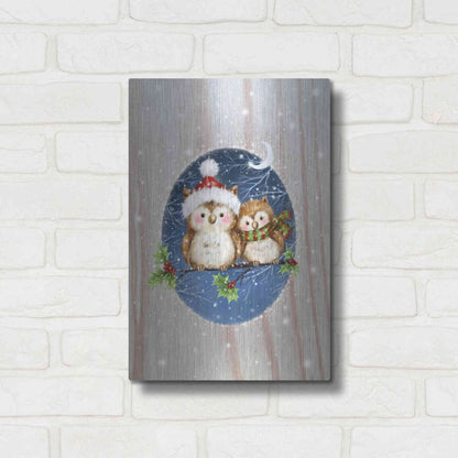 Luxe Metal Art 'Two Owls' by Makiko, Metal Wall Art,12x16