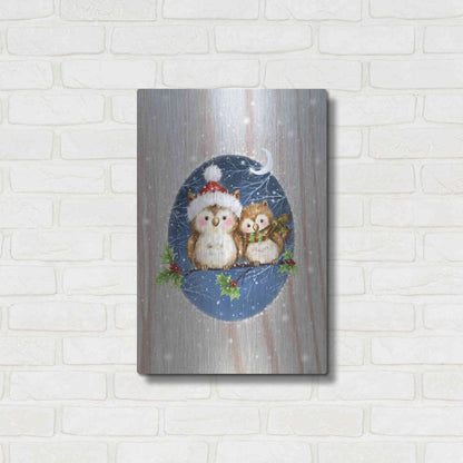 Luxe Metal Art 'Two Owls' by Makiko, Metal Wall Art,16x24