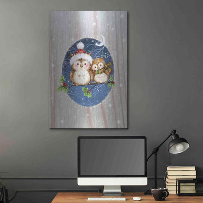 Luxe Metal Art 'Two Owls' by Makiko, Metal Wall Art,24x36