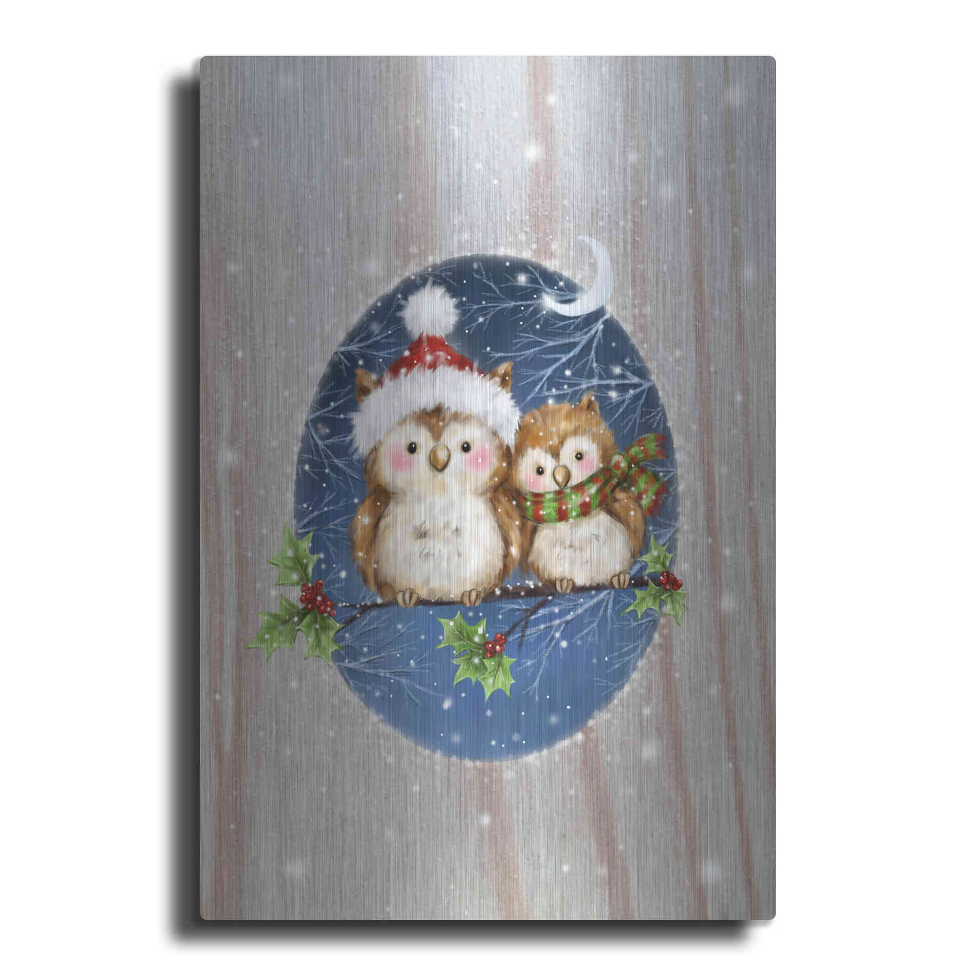 Luxe Metal Art 'Two Owls' by Makiko, Metal Wall Art