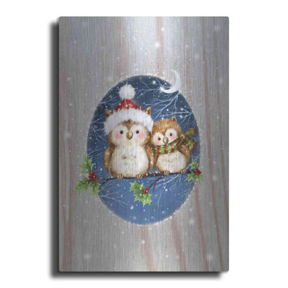 Luxe Metal Art 'Two Owls' by Makiko, Metal Wall Art