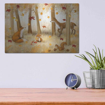 Luxe Metal Art 'Autumn Scene' by Makiko, Metal Wall Art,16x12