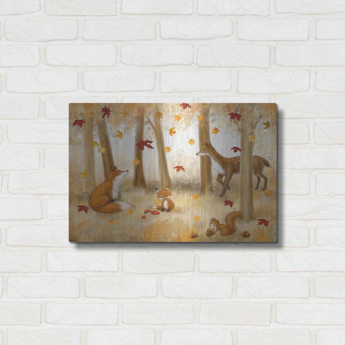 Luxe Metal Art 'Autumn Scene' by Makiko, Metal Wall Art,24x16