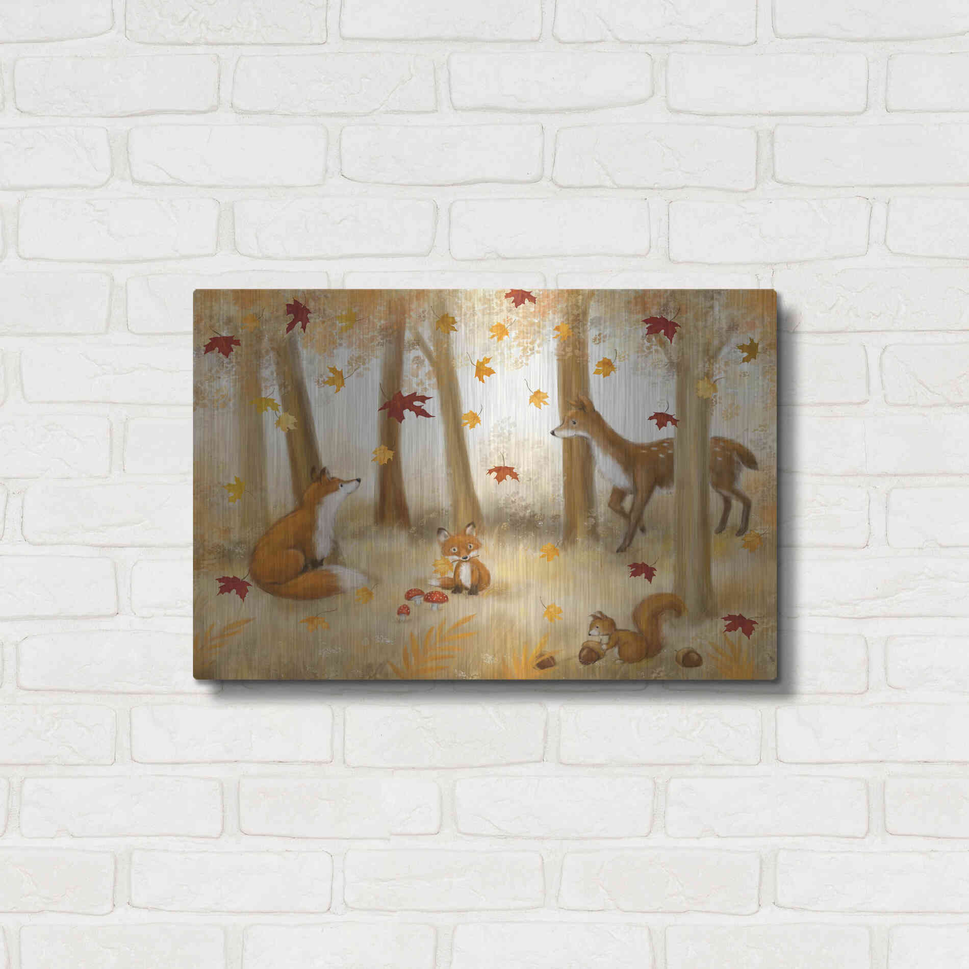 Luxe Metal Art 'Autumn Scene' by Makiko, Metal Wall Art,24x16