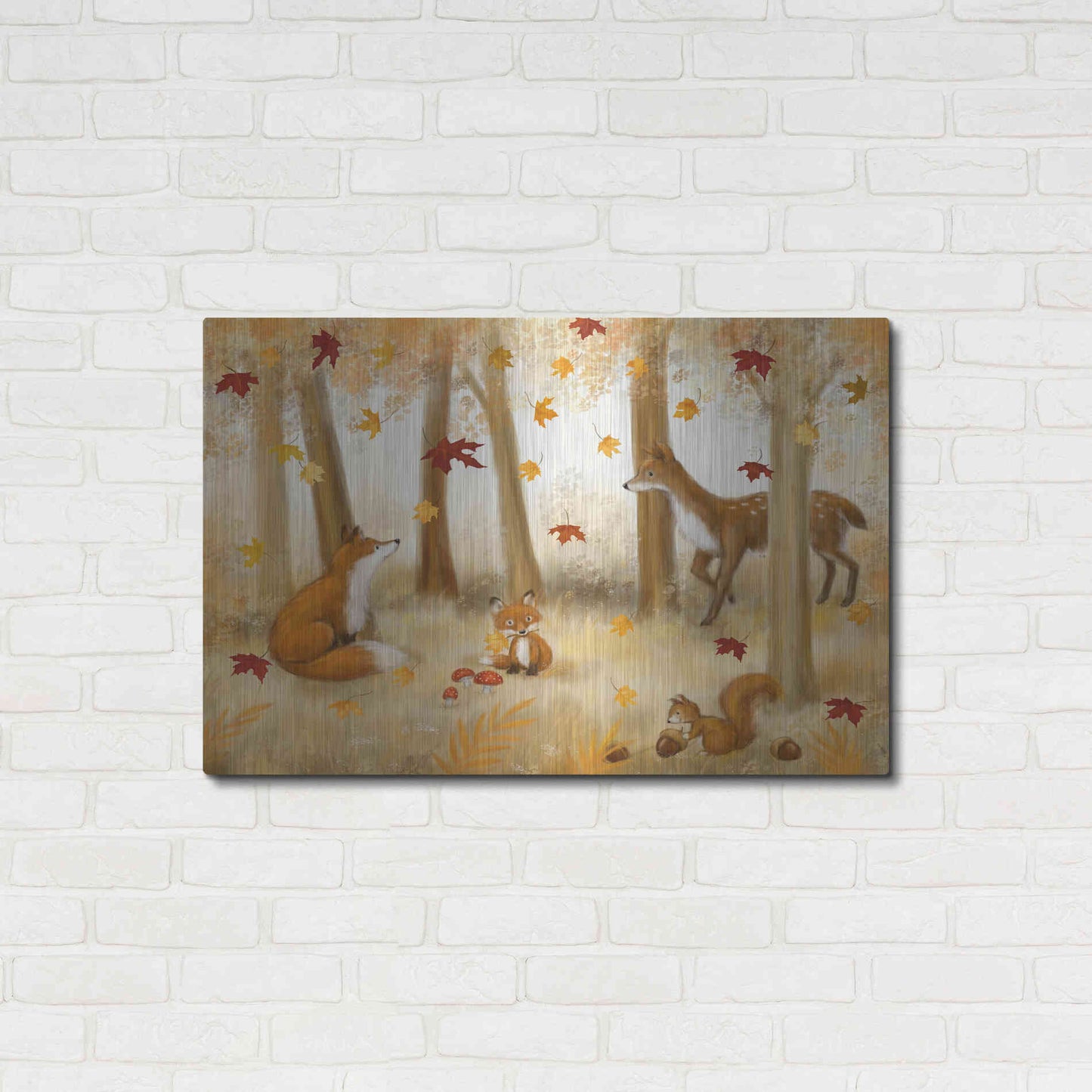 Luxe Metal Art 'Autumn Scene' by Makiko, Metal Wall Art,36x24