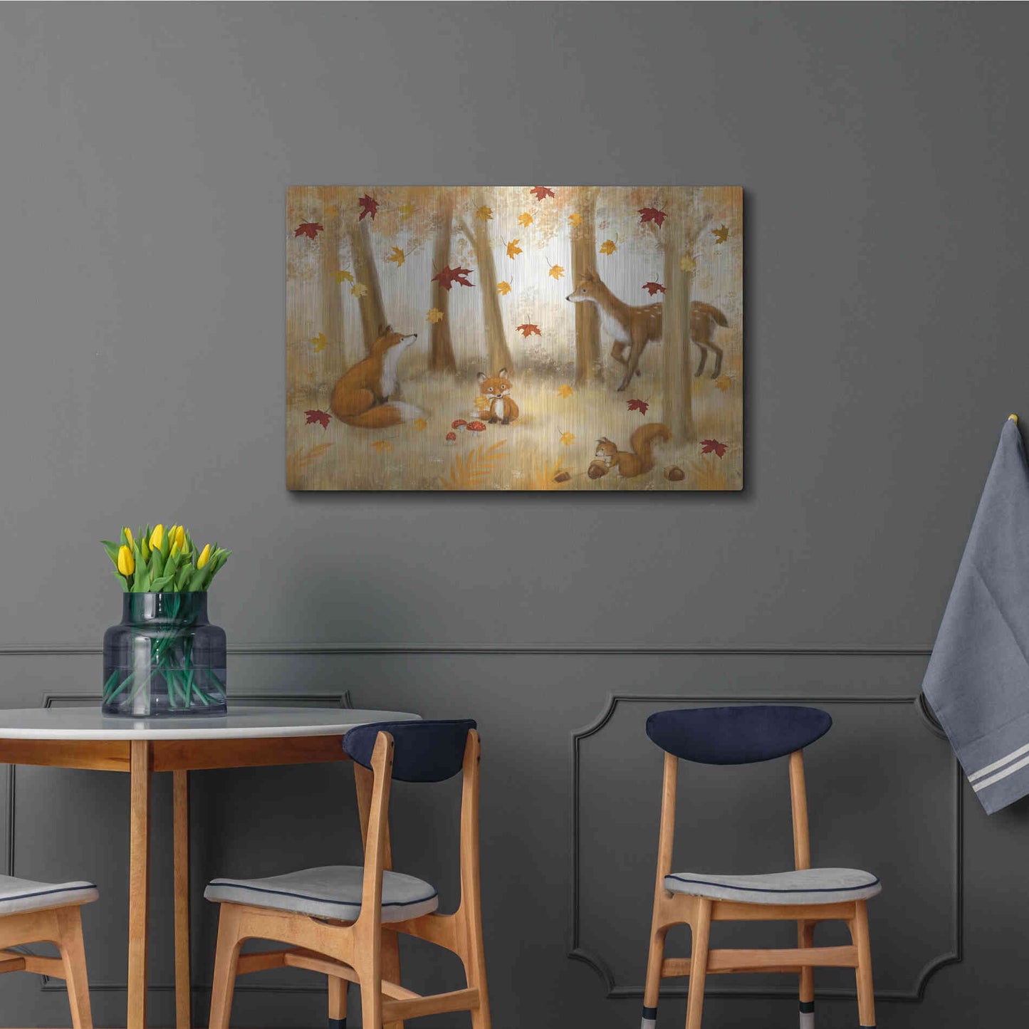 Luxe Metal Art 'Autumn Scene' by Makiko, Metal Wall Art,36x24