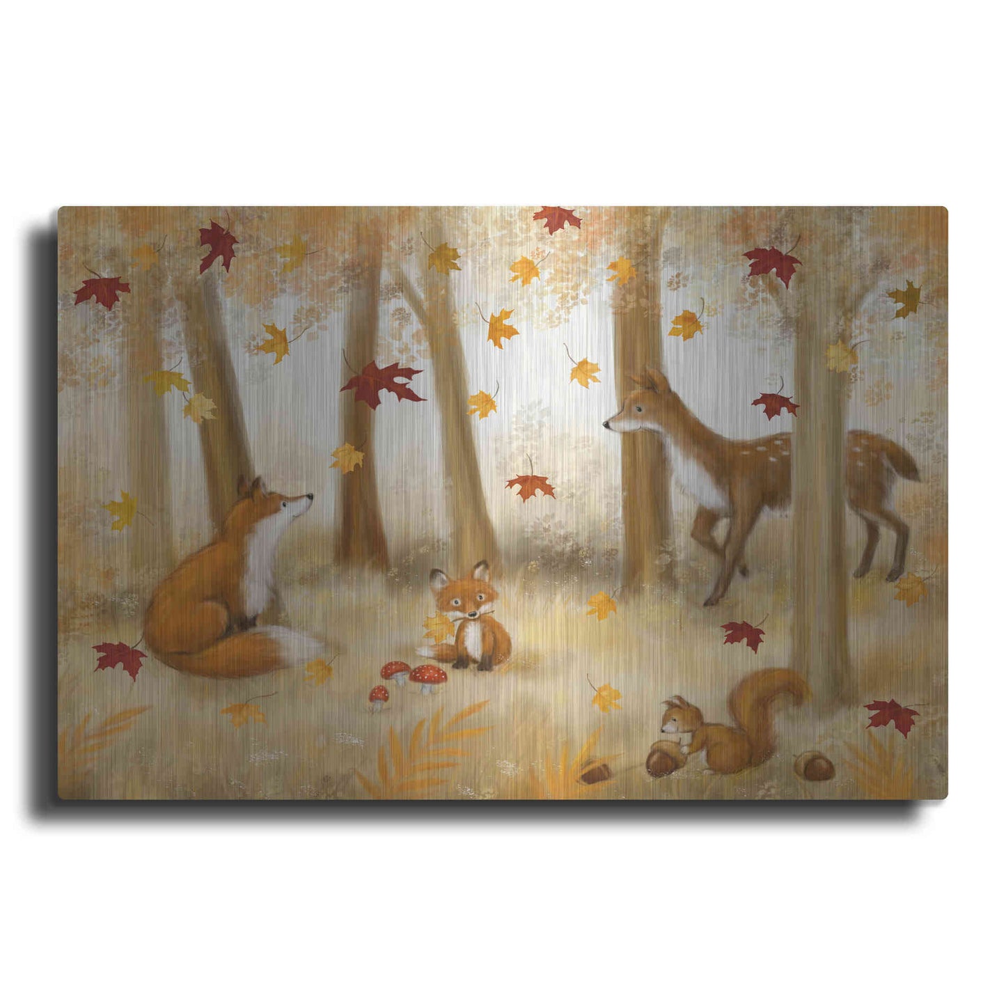 Luxe Metal Art 'Autumn Scene' by Makiko, Metal Wall Art