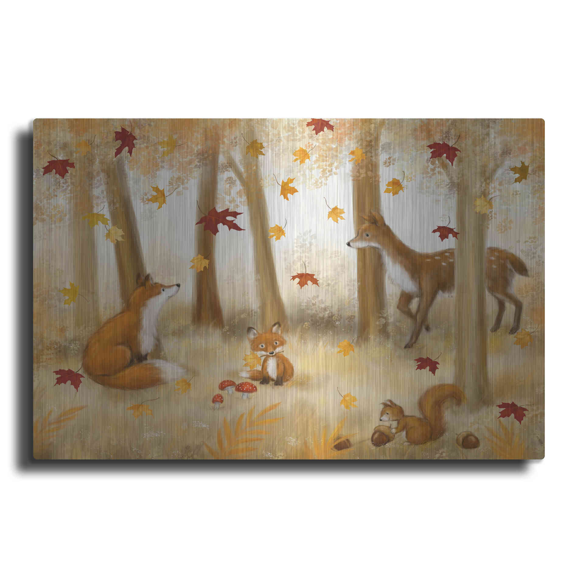 Luxe Metal Art 'Autumn Scene' by Makiko, Metal Wall Art