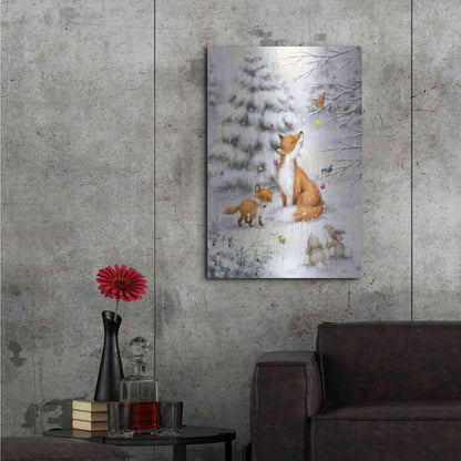 Luxe Metal Art 'Fox in forest' by Makiko, Metal Wall Art,24x36