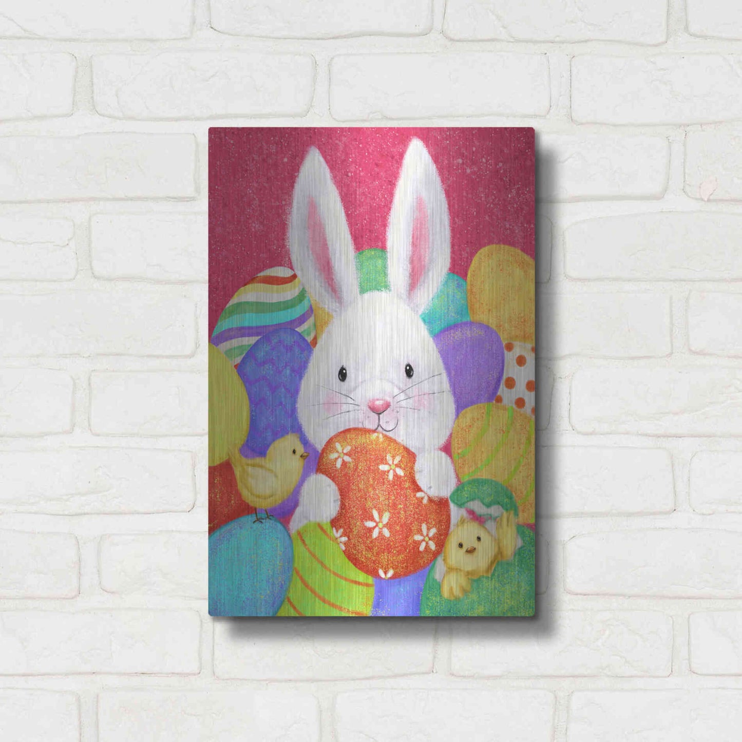 Luxe Metal Art 'Easter Rabbit' by Makiko, Metal Wall Art,12x16