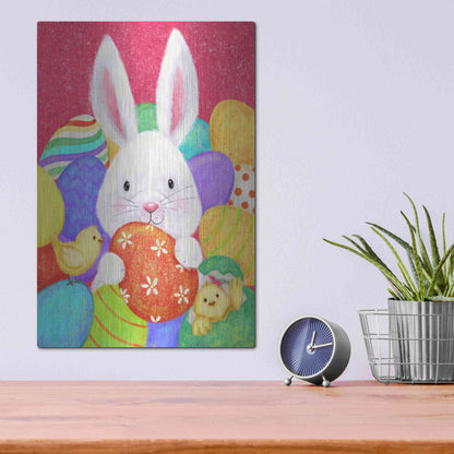 Luxe Metal Art 'Easter Rabbit' by Makiko, Metal Wall Art,12x16