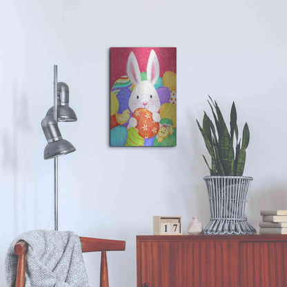 Luxe Metal Art 'Easter Rabbit' by Makiko, Metal Wall Art,16x24