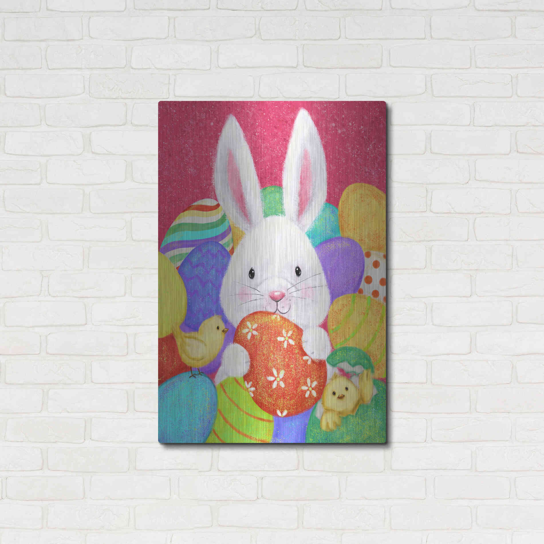 Luxe Metal Art 'Easter Rabbit' by Makiko, Metal Wall Art,24x36