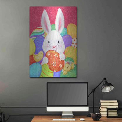 Luxe Metal Art 'Easter Rabbit' by Makiko, Metal Wall Art,24x36
