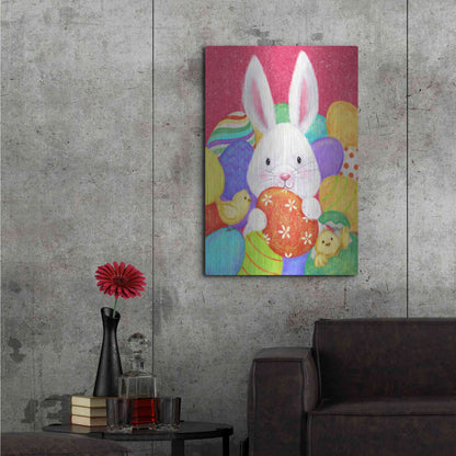 Luxe Metal Art 'Easter Rabbit' by Makiko, Metal Wall Art,24x36