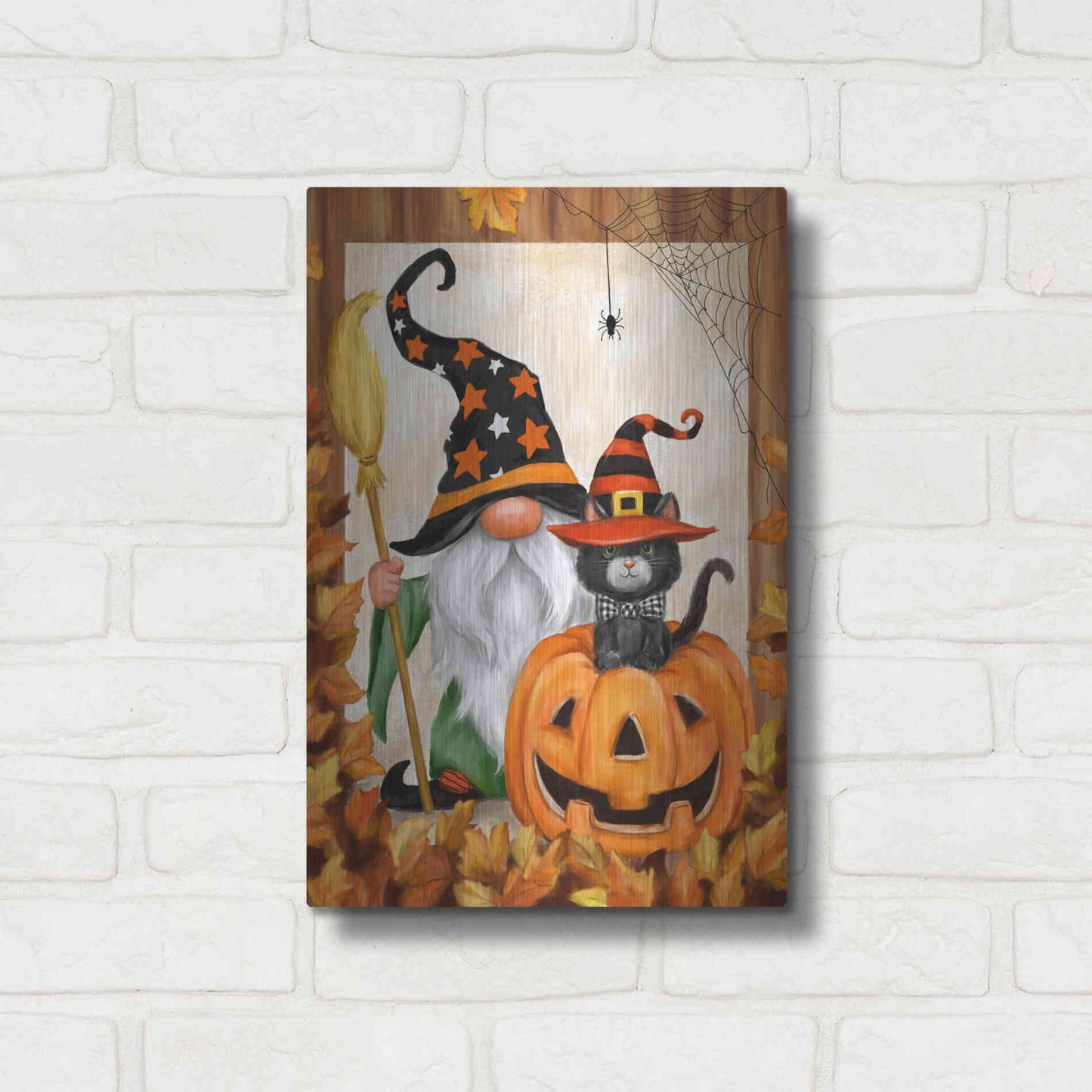 Luxe Metal Art 'Halloween Gnome' by Makiko, Metal Wall Art,12x16