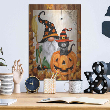 Luxe Metal Art 'Halloween Gnome' by Makiko, Metal Wall Art,12x16
