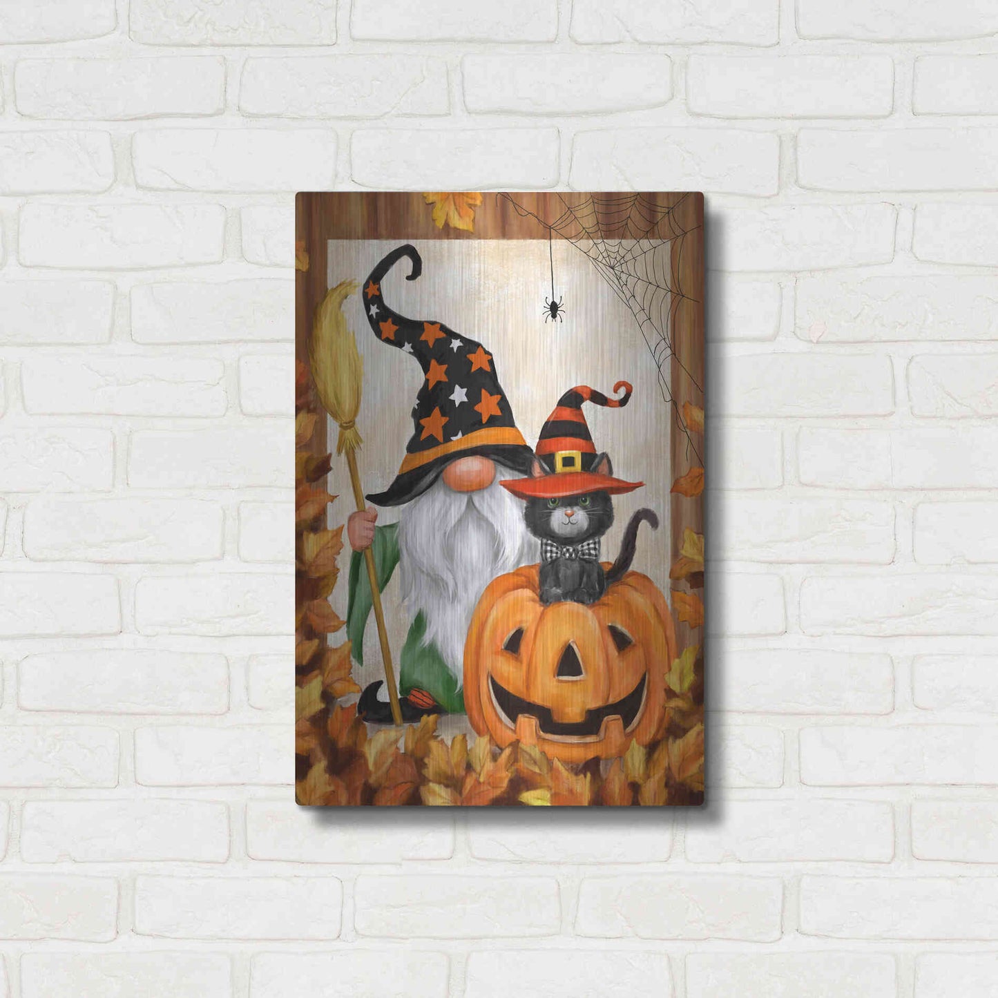 Luxe Metal Art 'Halloween Gnome' by Makiko, Metal Wall Art,16x24
