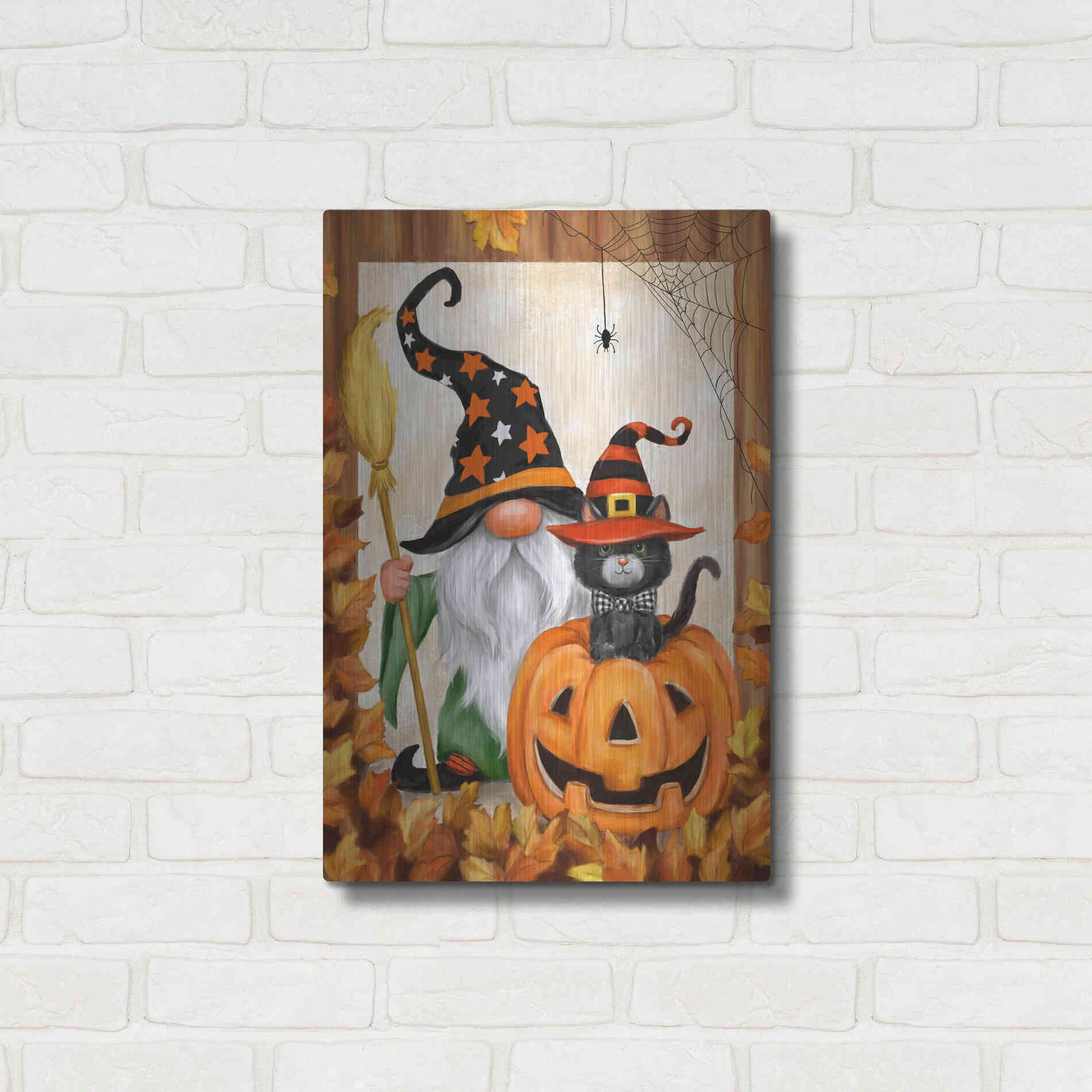 Luxe Metal Art 'Halloween Gnome' by Makiko, Metal Wall Art,16x24