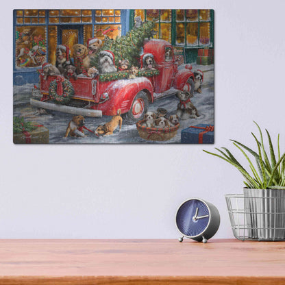 Luxe Metal Art 'Trip to the Toy Shoppe' by Ali Corti, Metal Wall Art,16x12