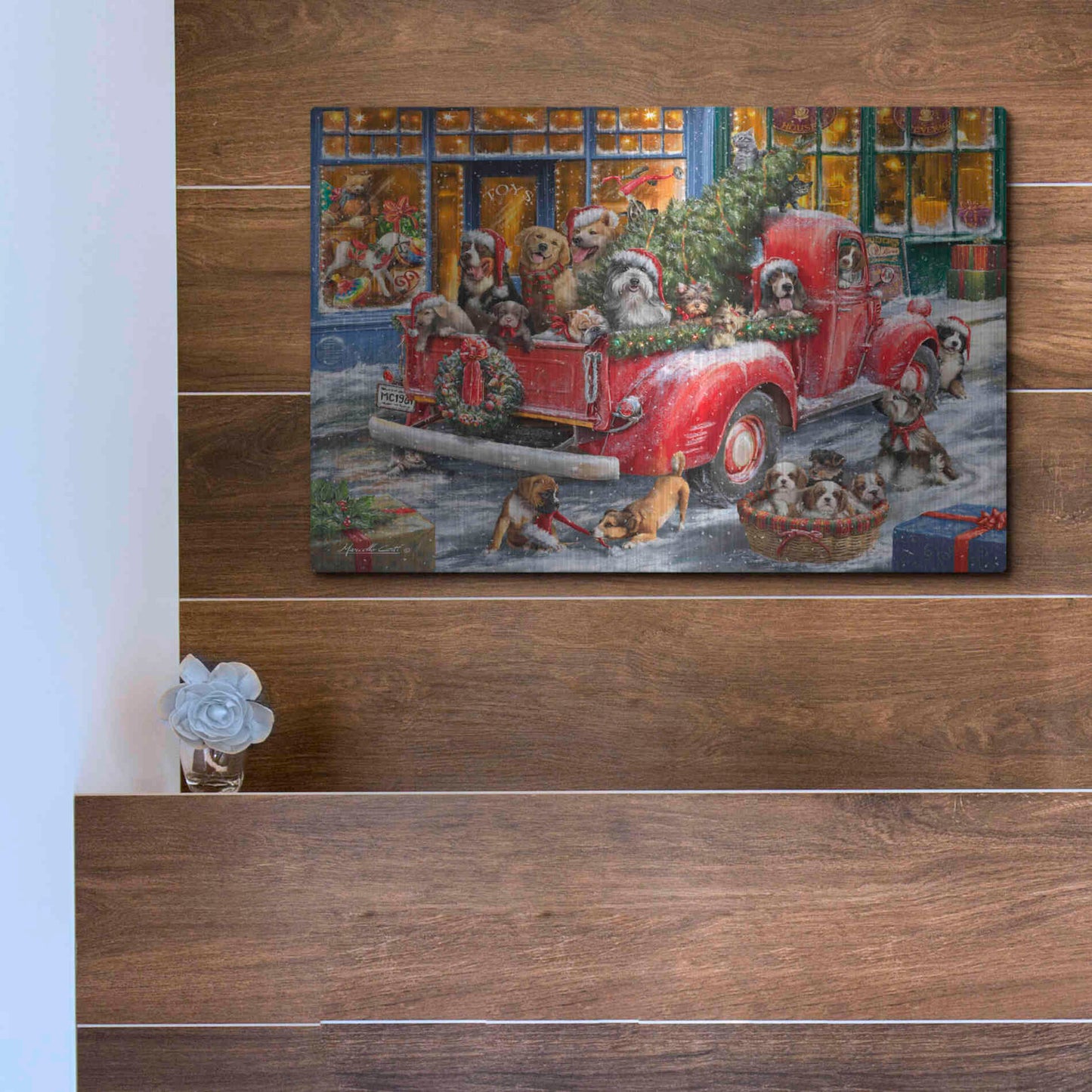 Luxe Metal Art 'Trip to the Toy Shoppe' by Ali Corti, Metal Wall Art,16x12