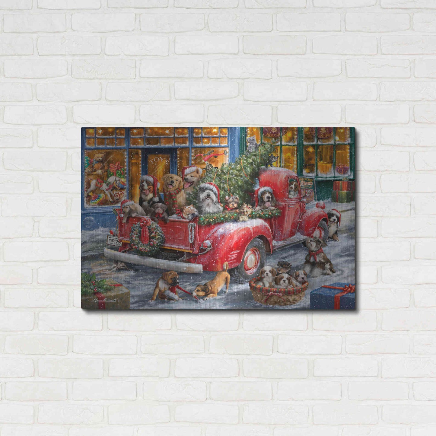 Luxe Metal Art 'Trip to the Toy Shoppe' by Ali Corti, Metal Wall Art,36x24