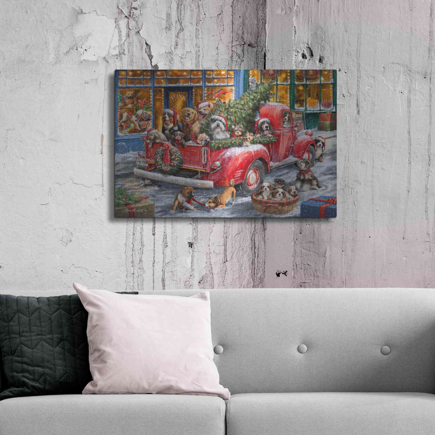 Luxe Metal Art 'Trip to the Toy Shoppe' by Ali Corti, Metal Wall Art,36x24