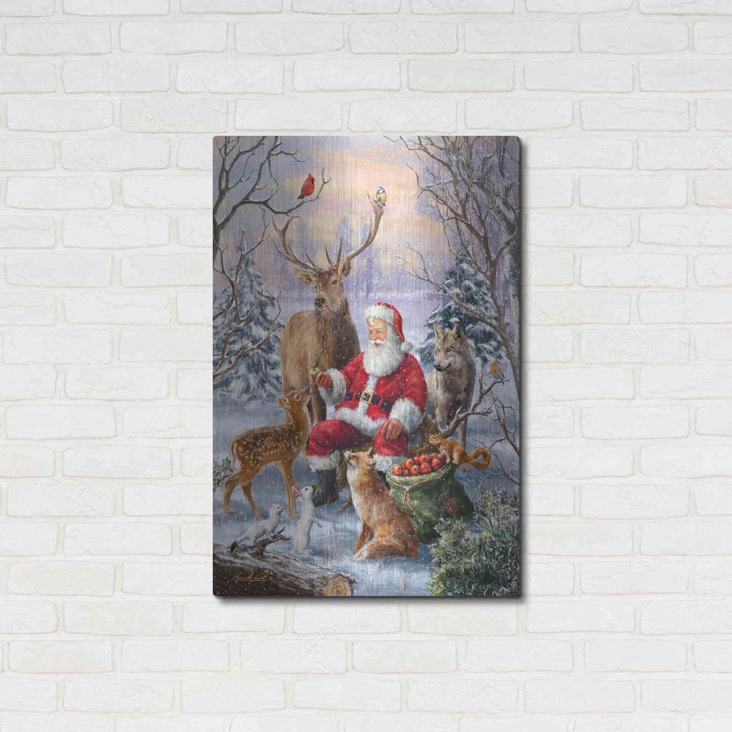 Luxe Metal Art 'Winter Gathering' by Ali Corti, Metal Wall Art,24x36