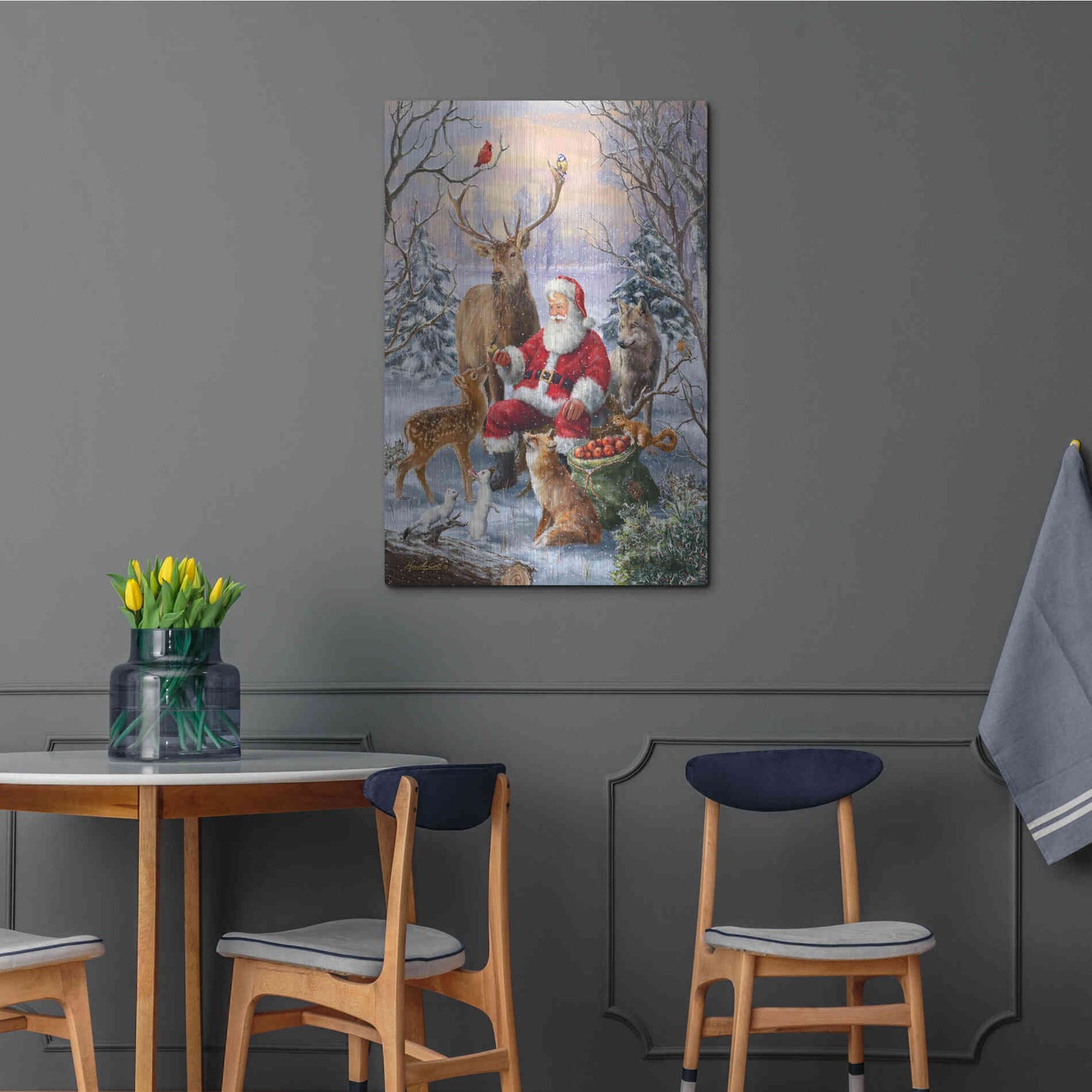 Luxe Metal Art 'Winter Gathering' by Ali Corti, Metal Wall Art,24x36